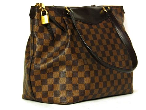 louis vuitton damier brown strap bag|Louis Vuitton checkered tote bag.